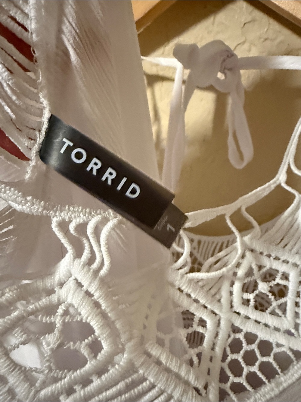 torrid White Crochet Trim Swim Coverup - Picture 3 of 3